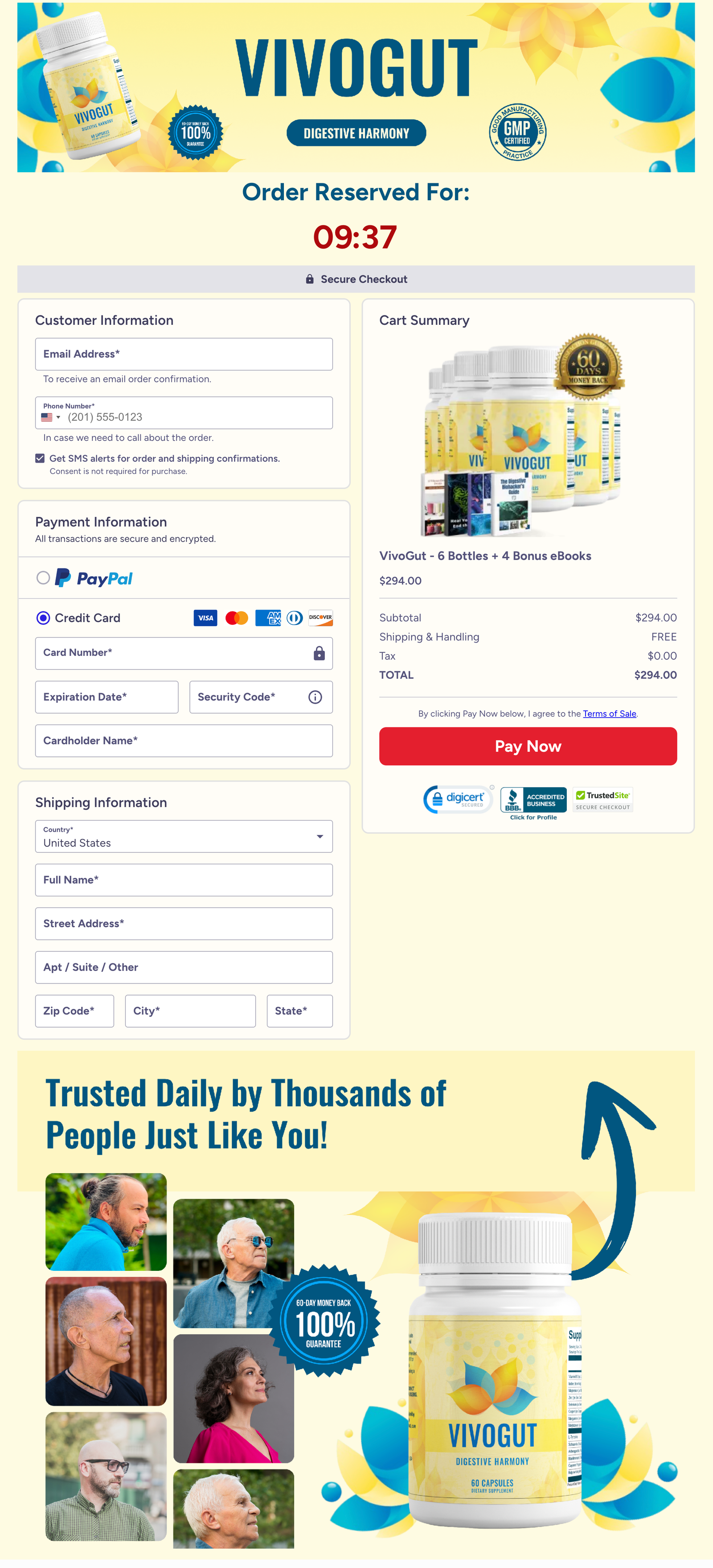 VivoGut Official Website Secure Order Page